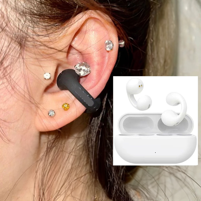 Tai nghe bluetooth kiểu khuyên tai, in logo theo yêu cầu. Âm thanh nổi song phương. Chất liệu: PC + ABS. Quà tặng công nghệ cá nhân hoá cho doanh nghiệp