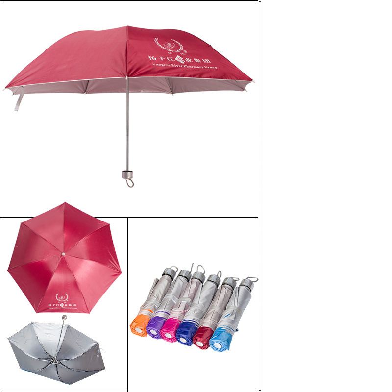 Dù cầm tay gấp ba in logo doanh nghiệp. Nhỏ gọn, tiện lợi, dễ mang theo mọi lúc mọi nơi. Chất liệu cao cấp, khung sườn chắc chắn, vải dù chống thấm tốt