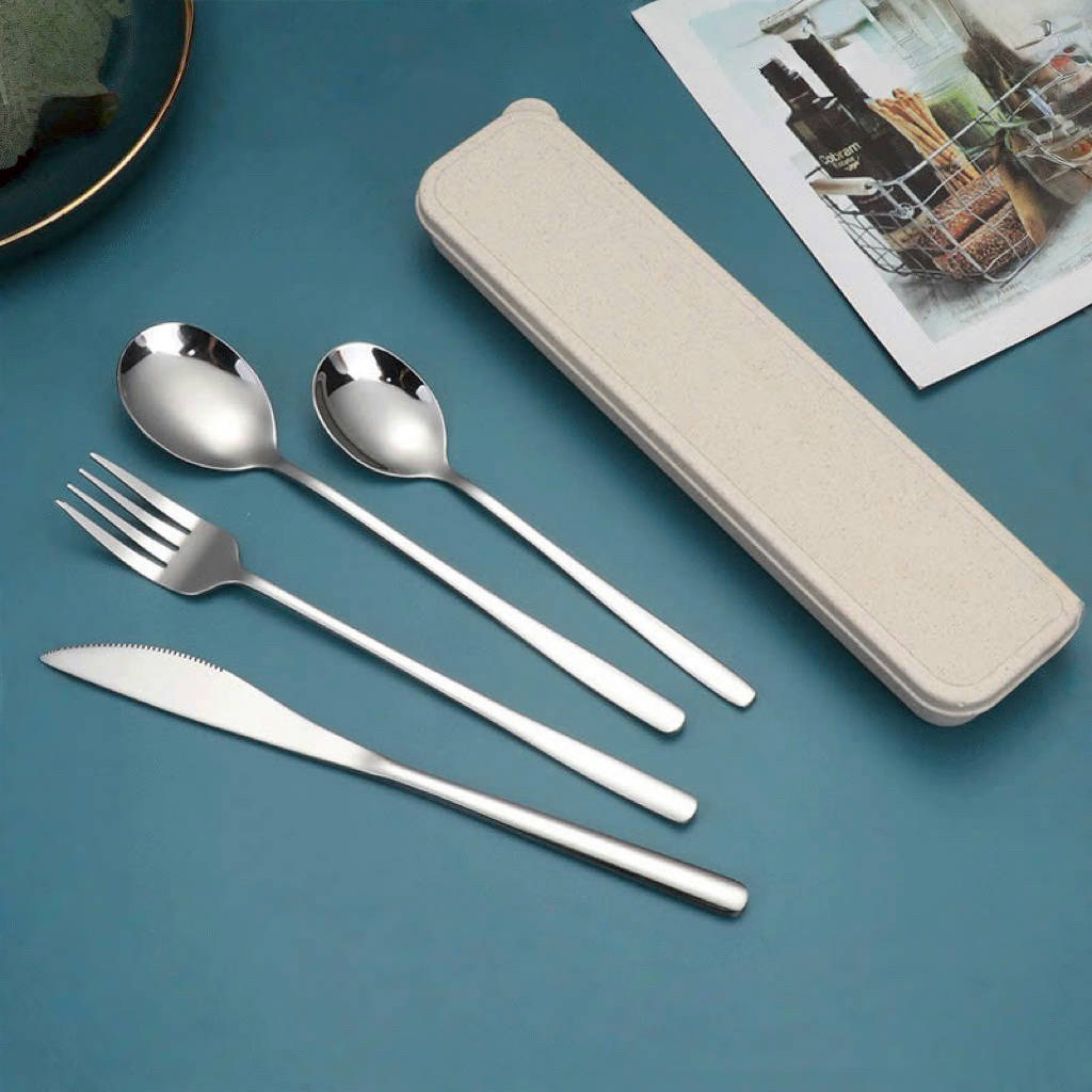 Set dao nĩa muỗng bằng thép không gỉ là quà tặng doanh nghiệp in logo phù hợp với dân văn phòng, học sinh sinh viên và các sự kiện