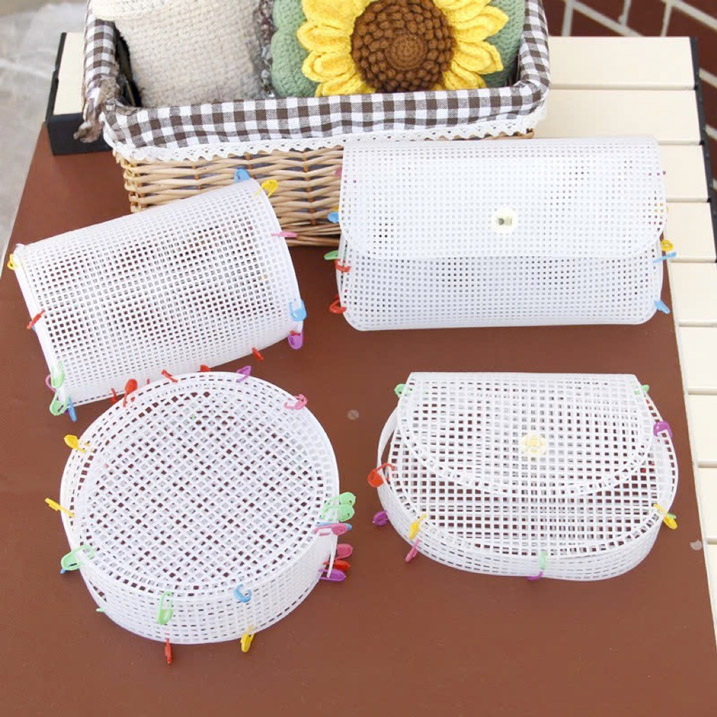 Canvas fom làm túi thủ công DIY tấm lưới nhựa dùng làm khung sườn cho thêu túi bằng len nhung đũa, len bông xù, len nhung chenille