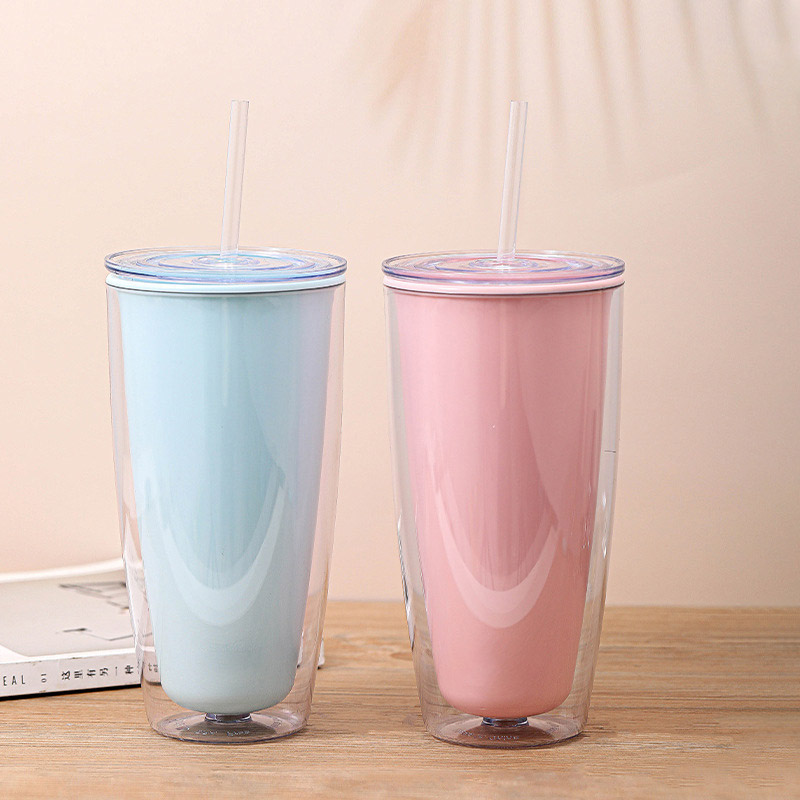Ly nhựa hai lớp 750ml màu pastel, in logo theo yêu cầu, là quà tặng doanh nghiệp tiện dụng cho sự kiện, dễ ghi dấu ấn thương hiệu