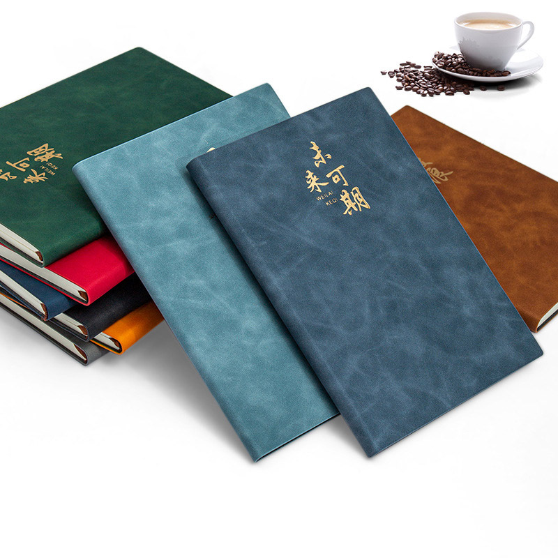 Sổ tay quà tặng da PU gáy chỉ, kiểu cơ bản, in logo theo yêu cầu, phù hợp làm quà tặng doanh nghiệp cho sự kiện, học sinh, sinh viên, nhân viên