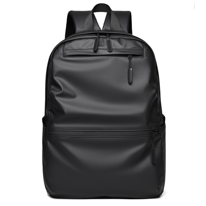 Ba lô da PU thời trang. Dung tích dưới 20L, gồm 3 ngăn có khóa kéo, 1 ngăn laptop riêng biệt và 2 túi phụ bên ngoài. In logo theo yêu cầu