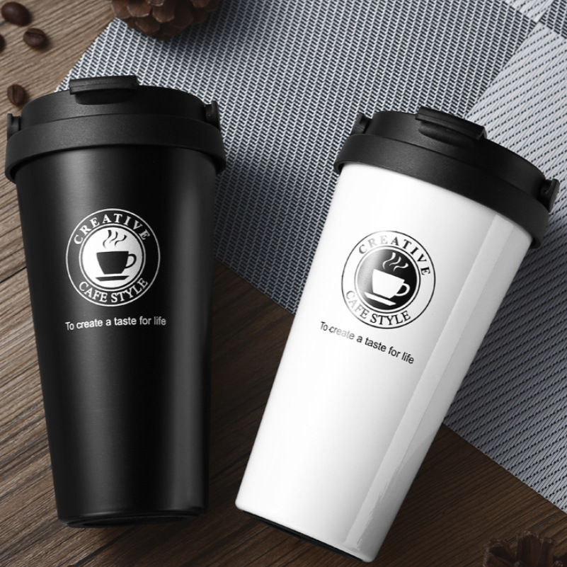 Ly giữ nhiệt hai lớp thời trang dạng cốc cà phê mang đi. In Logo theo yêu cầu. Dung tích: 500ml. Chất liệu Thép không gỉ. Quà tặng doanh nghiệp thiết thực