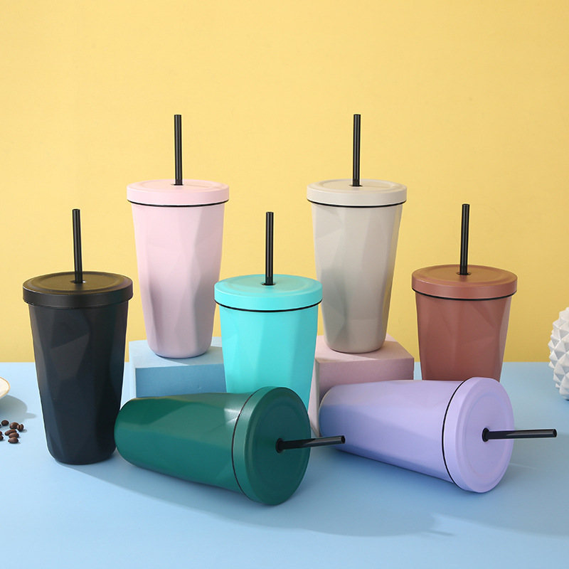 Ly giữ nhiệt màu trơn đơn giản kèm ống hút. In logo theo yêu cầu. Dung tích: 500ml. Quà tặng sự kiện, khuyến mãi, tri ân khách hàng, nhân viên, đối tác