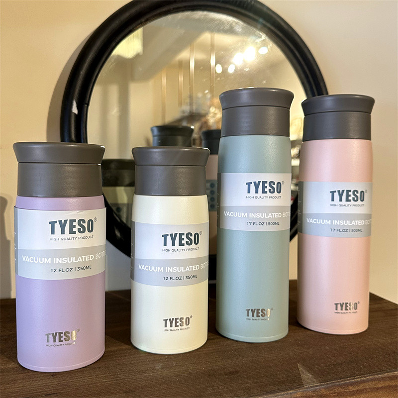 Bình giữ nhiệt TYESO 350ml | 500ml. Thời gian giữ nhiệt: 6 – 12 giờ (nước nóng), 12 – 24 giờ (nước lạnh). In Logo theo yêu cầu