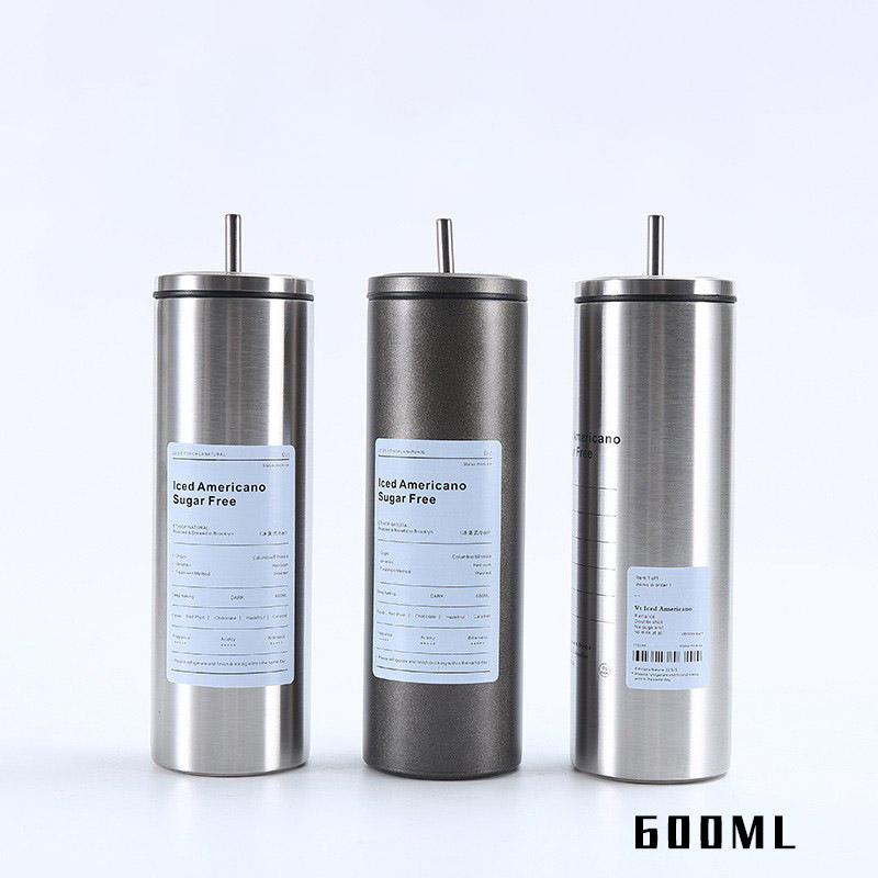 Bình giữ nhiệt ống thẳng 600ml. Chất liệu: Thép không gỉ 304. Quà tặng doanh nghiệp cho cuộc sống hiện đại. In logo theo yêu cầu