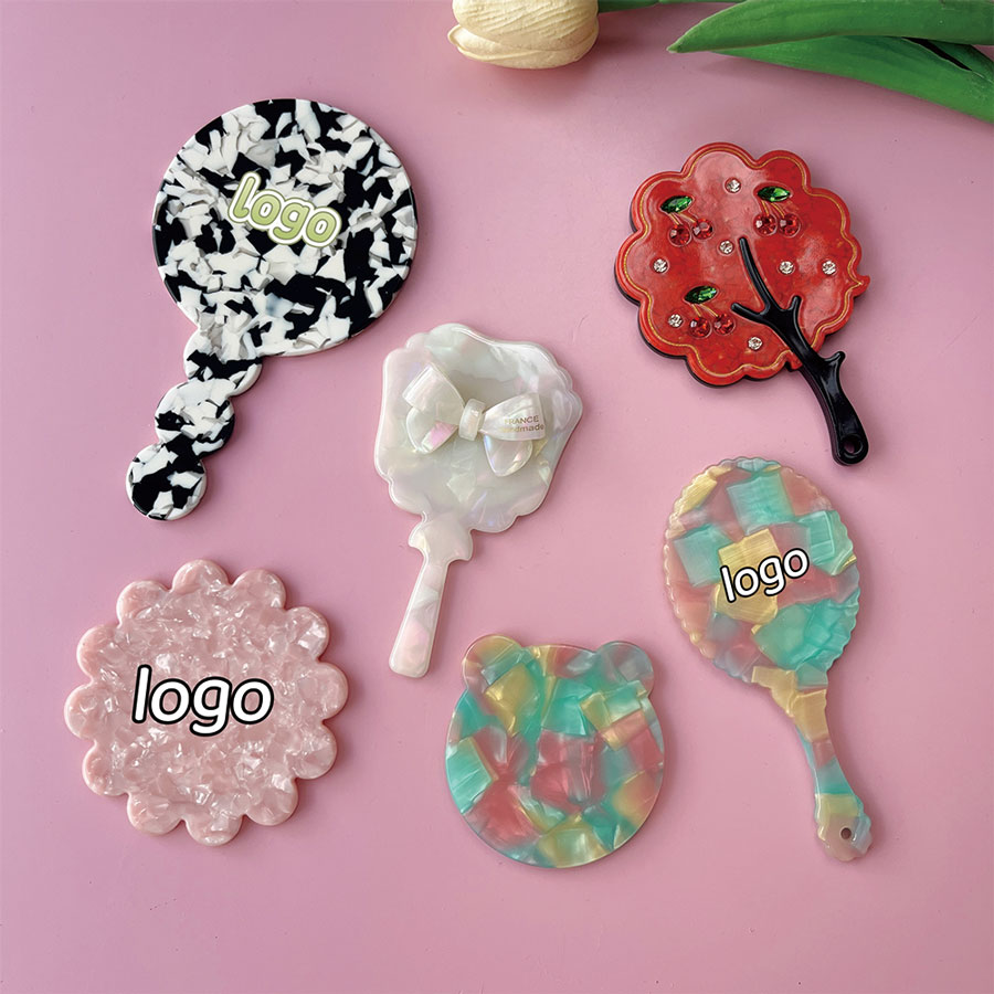 Gương mini vân đá in logo theo yêu cầu
